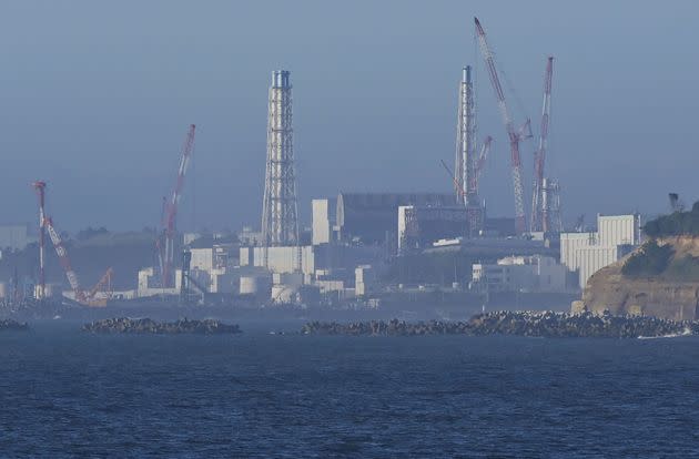 The tsunami-disabled Fukushima Daiichi nuclear power plant is seen from Namie Town, Fukushima prefecture, Japan, on Aug. 24.