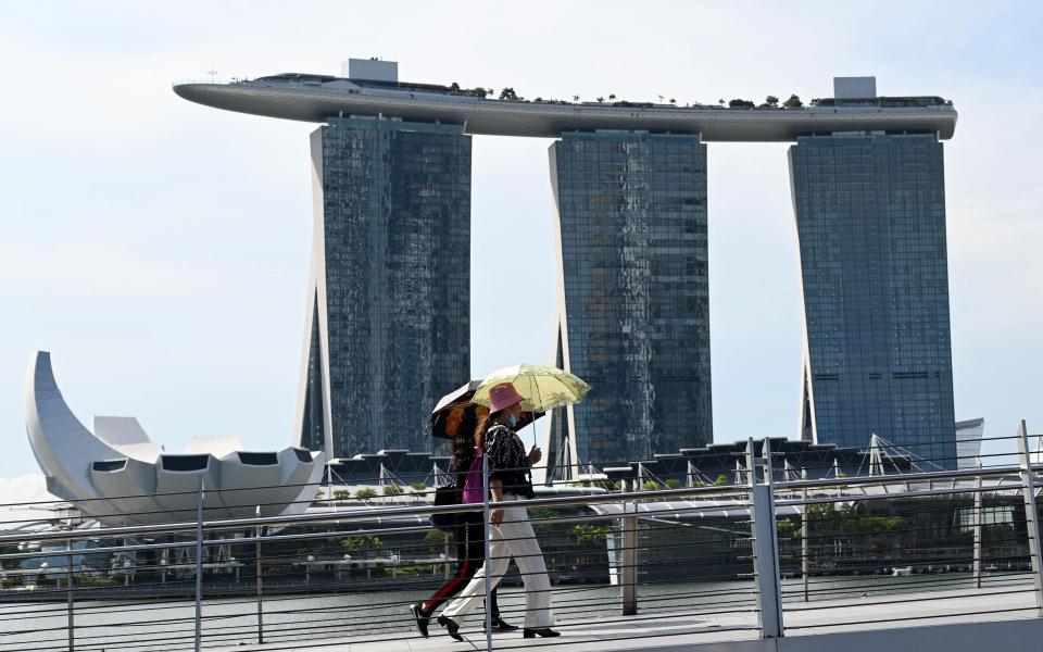 marina Bay Sands hotels and resorts centre in Singapore - AFP via Getty