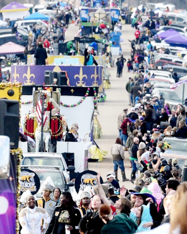 The Krewe of Centaur Mardi Gras parade Saturday afternoon, February 11, 2023 in Shreveport.