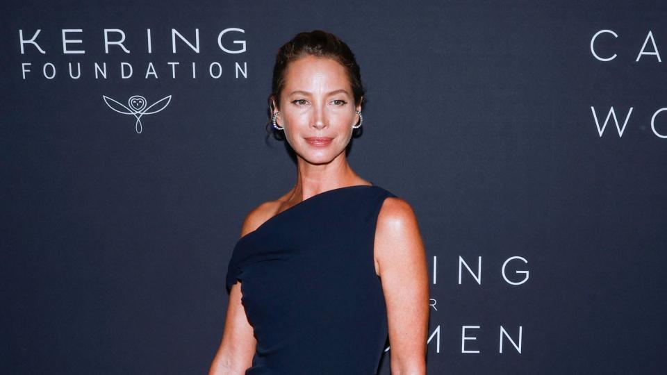 us model christy turlington arrives for the kering foundations second annual caring for women dinner at the pool in new york city on september 12, 2023 salma hayek pinault, francois henri pinault, zoe kravitz, cindy sherman, christy turlington burns, olivia wilde, oprah winfrey and malala yousafza will co chair the kering foundations second annual caring for women dinner photo by kena betancur afp photo by kena betancurafp via getty images