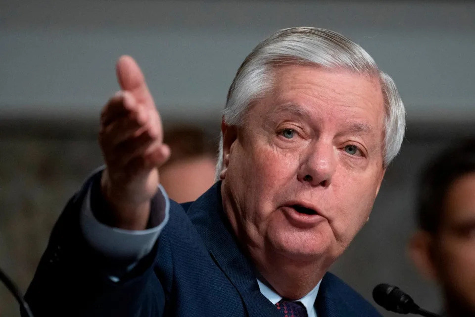 PHOTO: Ranking member Sen. Lindsey Graham, R-S.C., speaks during the Senate Judiciary Committee's hearing on online child safety on Capitol Hill, Jan. 31, 2024 in Washington.  (Manuel Balce Ceneta/AP)