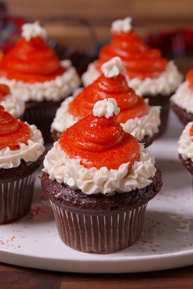 Santa Hat Cupcakes