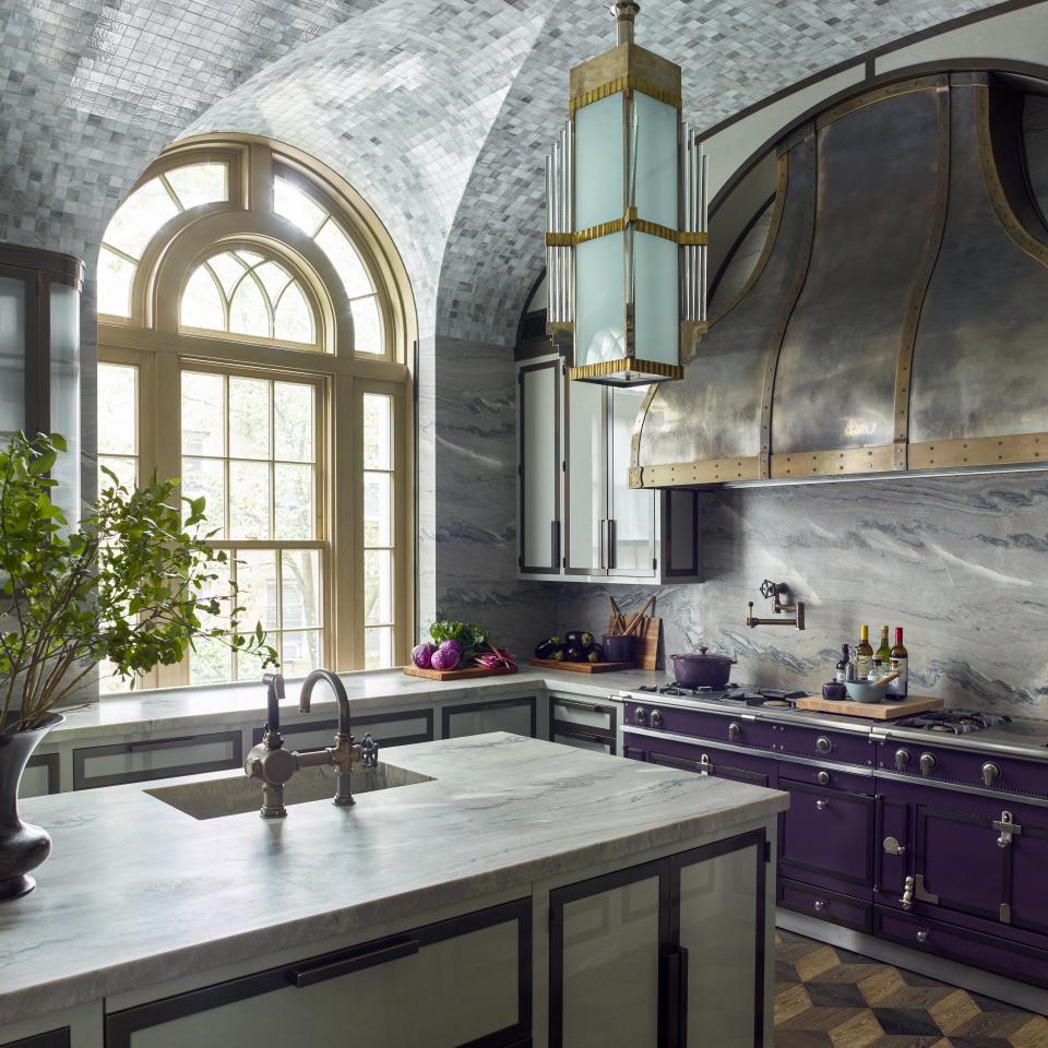 S.R. Gambrel Inc.
The kitchen of a New York City townhouse designed by S.R. Gambrel Inc. (pictured above).
Known for: Sophisticated, luxurious interiors where color takes the lead. In the works: Residences across the U.S., from Malibu to Martha’s Vineyard; a London home; a private yacht. ► New York; srgambrel.com