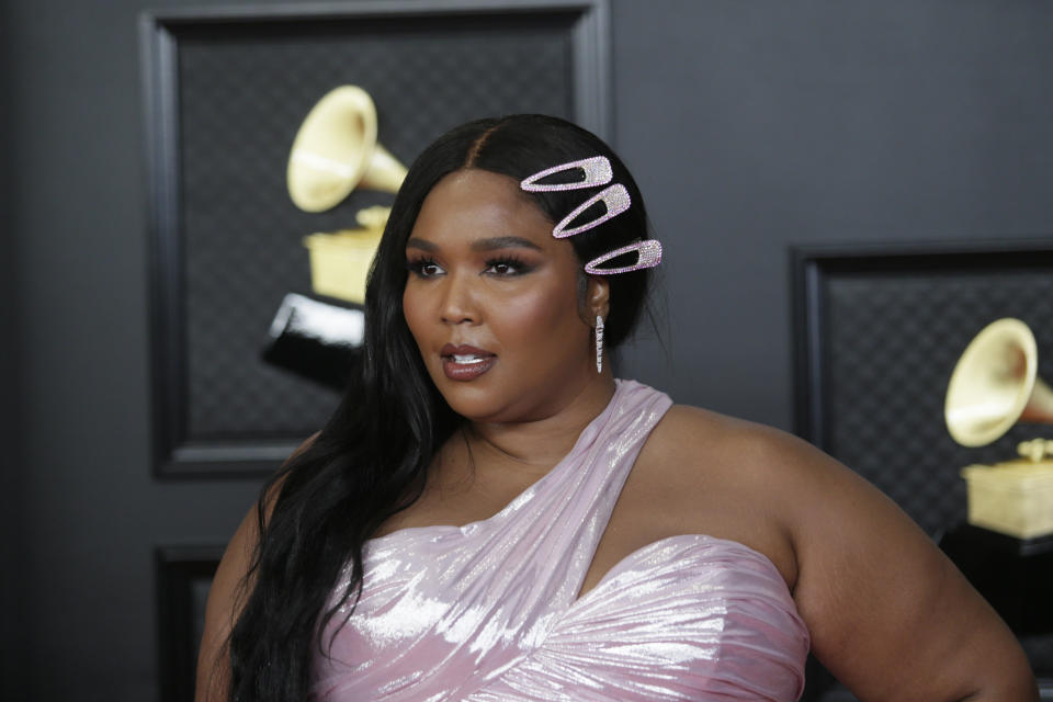 LOS ANGELES - MARCH 14: Lizzo at THE 63rd ANNUAL GRAMMY® AWARDS, broadcast live from the STAPLES Center in Los Angeles, Sunday, March 14, 2021 (8:00-11:30 PM, live ET/5:00-8:30 PM, live PT) on the CBS Television Network and Paramount+. (Photo by Francis Specker/CBS via Getty Images)