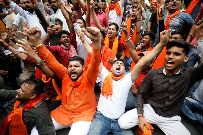 Protest against the killing of a Hindu man, in New Delhi