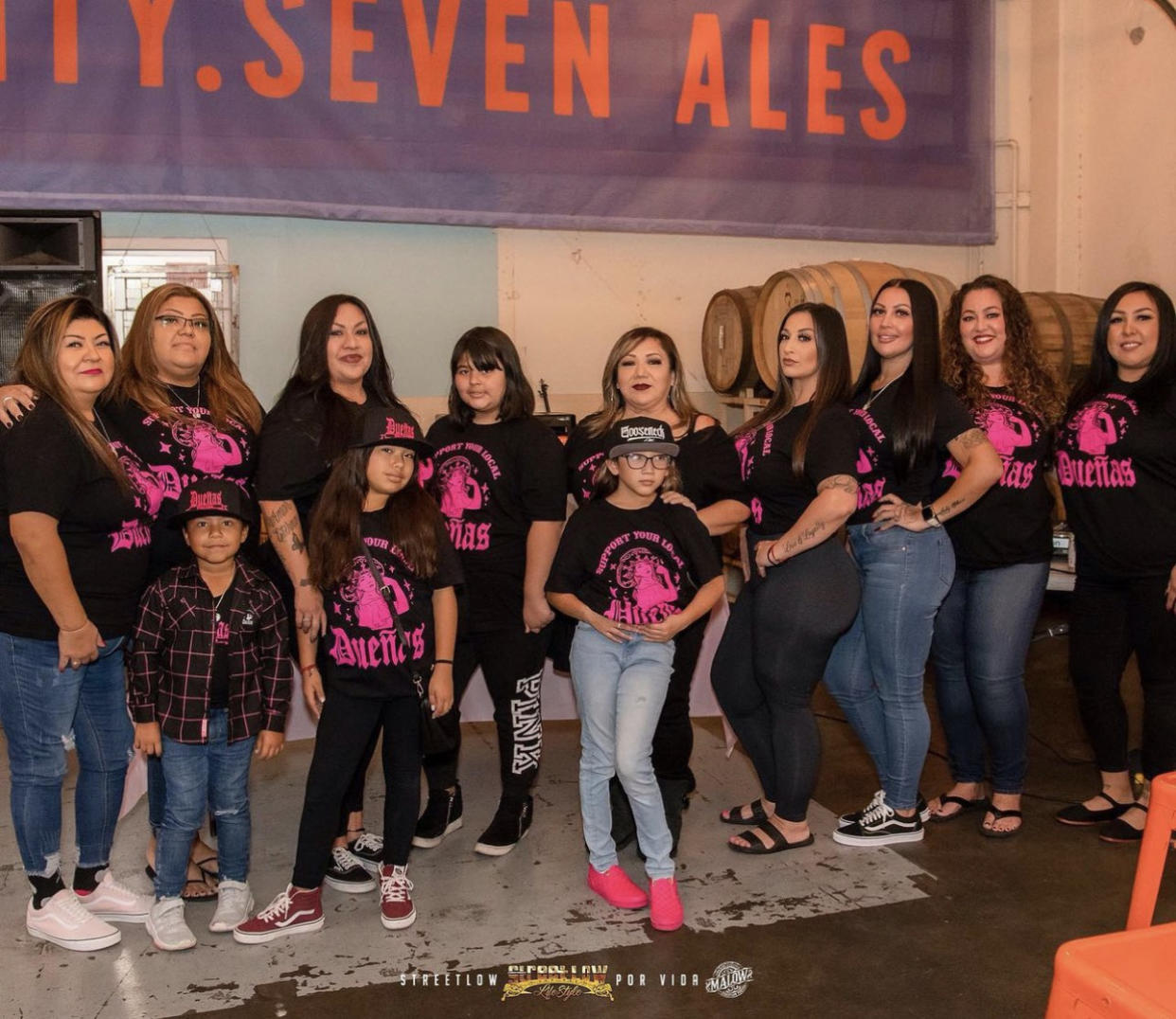 The ladies of Dueñas Car Club: Angel Romero, Maricela Romero-Aguilar, Darla Angeles, Elizabeth Perez, Angela Carrillo, Christina Romero, Christina Acuna, Mia Arroyo; and the kids of Duenas Bike Club: Zenaida Aguilar, Naveah Rascon Mariah Larios and Isabel Dueñas. (Courtesy Angel Romero) 