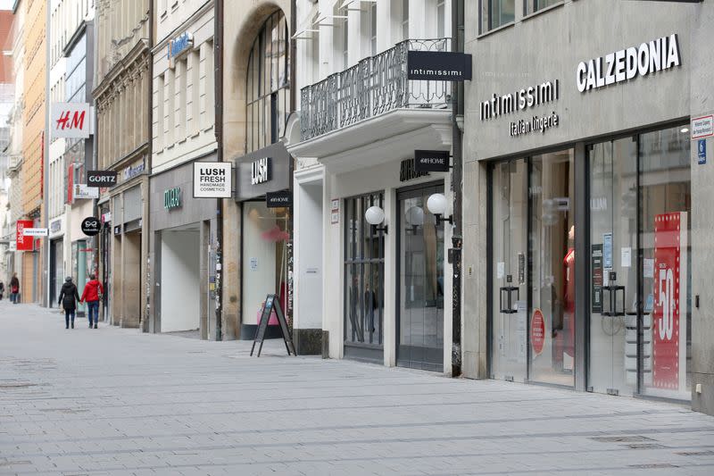 FILE PHOTO: Closed shop due to the COVID-19 pandemic in Munich