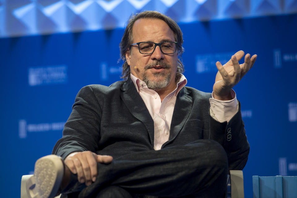 Tronc chairman Michael Ferro speaks in Beverly Hills, California on May 3, 2017. (Photo: Bloomberg via Getty Images)
