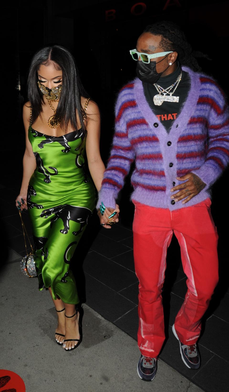 Quavo and Saweetie in West Hollywood, February 14, 2021.