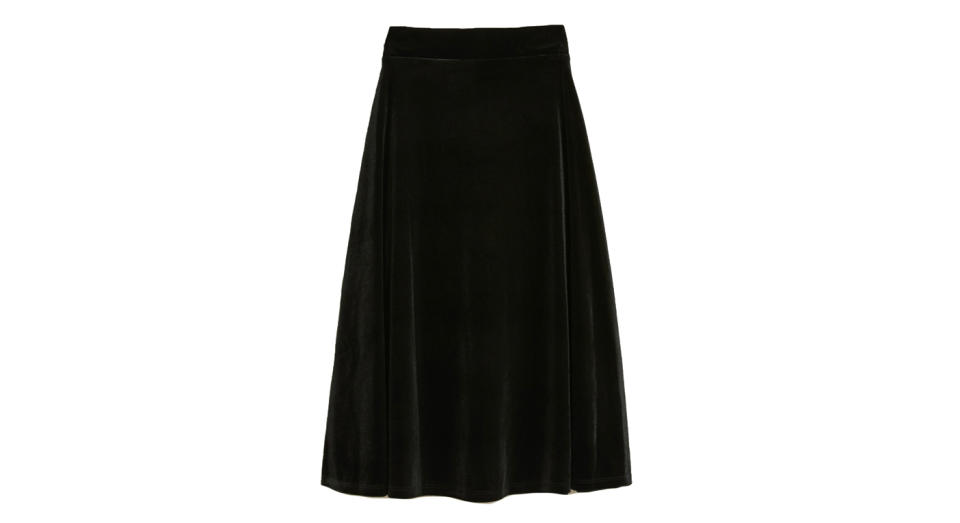 Velvet Midi Skater Skirt