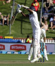 Sri Lanka's Kasun Rajitha plays at the ball while batting during play on day one of the first cricket test against New Zealand in Wellington, New Zealand, Saturday, Dec. 15, 2018. (AP Photo/Mark Baker)