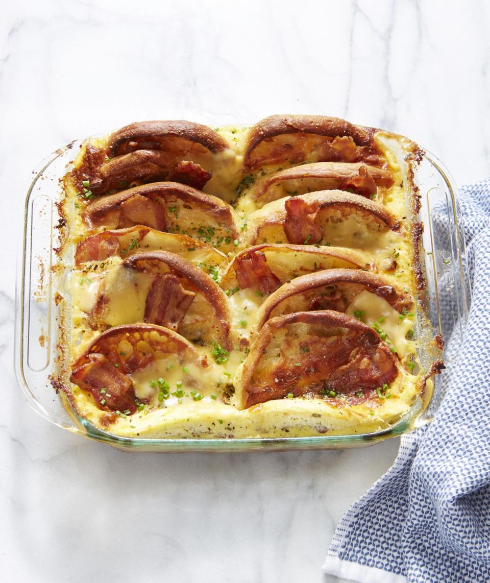 <p>Love breakfast sandwiches? This combo of bacon, egg, cheese—and English muffins—puts it all together in one amazing Christmas breakfast casserole. <a href="https://www.realsimple.com/food-recipes/browse-all-recipes/bacon-egg-cheese-english-muffin-strata" rel="nofollow noopener" target="_blank" data-ylk="slk:get the recipe;elm:context_link;itc:0;sec:content-canvas" class="link ">get the recipe</a></p>