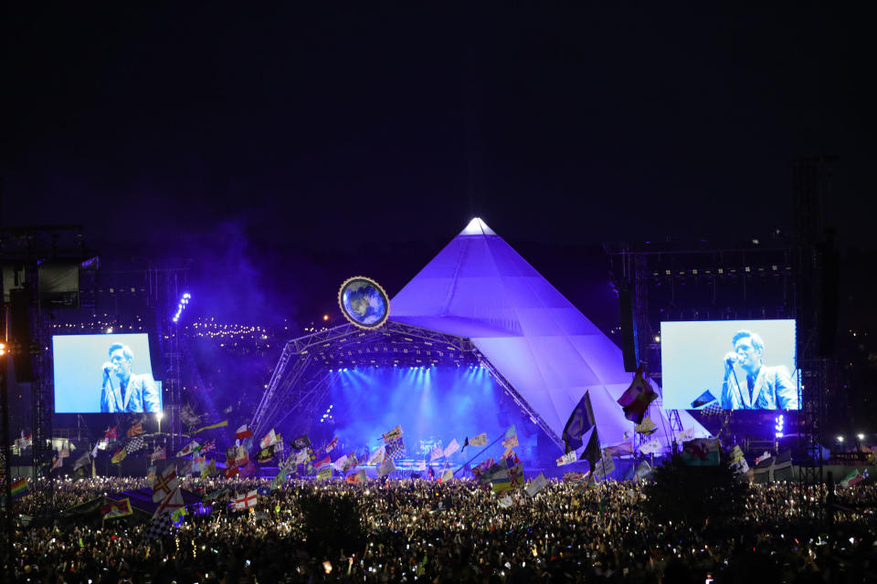 File photo dated 29/06/19 of The Killers playing the Pyramid Stage at Glastonbury Festival at Worthy Farm in Somerset. Environmentally damaging levels of illicit drugs have been found in the river running through the Glastonbury Festival site, scientists said. Issue date: Tuesday September 28, 2021.