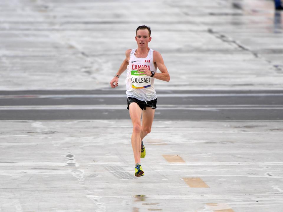 Reid Coolsaet, of Canada, places 23rd in the marathon during the Summer Olympic Games on Aug, 21, 2016, in Rio de Janeiro, Brazil.