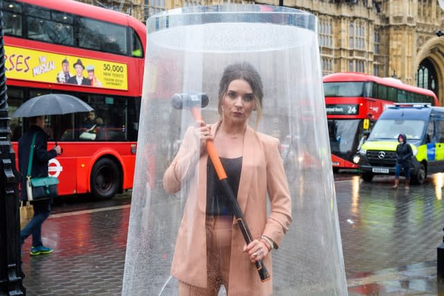 Candice Brown joined a beer tax protest