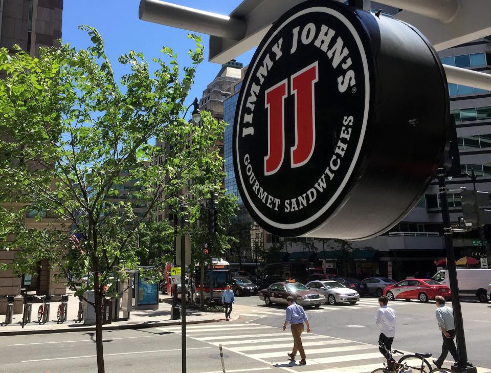 Fast food chain Jimmy John’s stopped making its low-wage workers sign noncompete clauses after Illinois sued. <a href="https://www.gettyimages.com/detail/news-photo/logo-of-the-sandwich-restaurant-chain-specializing-in-news-photo/539046556?phrase=non-compete&adppopup=true" rel="nofollow noopener" target="_blank" data-ylk="slk:Mladen Antonov/AFP via Getty Images;elm:context_link;itc:0;sec:content-canvas" class="link ">Mladen Antonov/AFP via Getty Images</a>