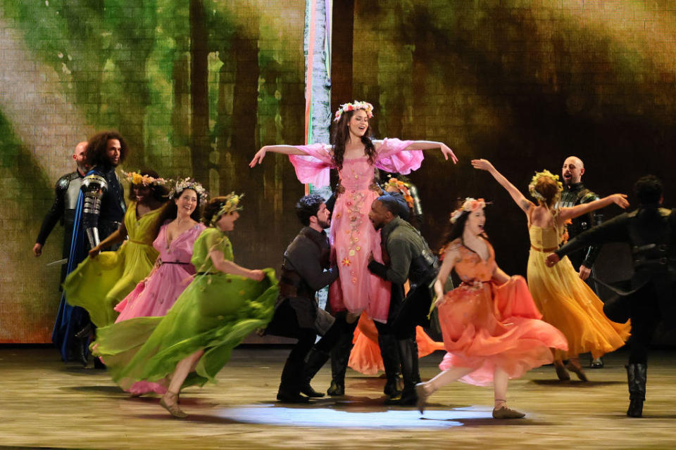 The cast of "Camelot" perform onstage during The 76th Annual Tony Awards