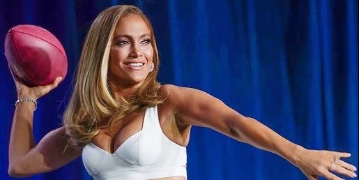 Jennifer Lopez's Arms Looked Ripped at Her Super Bowl Press Conference
