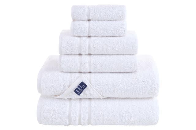 Hawmam Linen Navy Blue 6 Pack Bath Towels Sets Linen for Bathroom