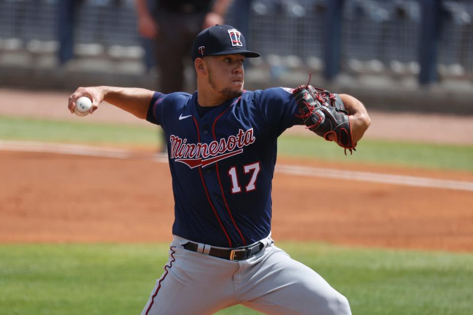 Minnesota Twins starting pitcher Jose Berrios, shown during a spring training game, was masterful against the Milwaukee Brewers Saturday night.