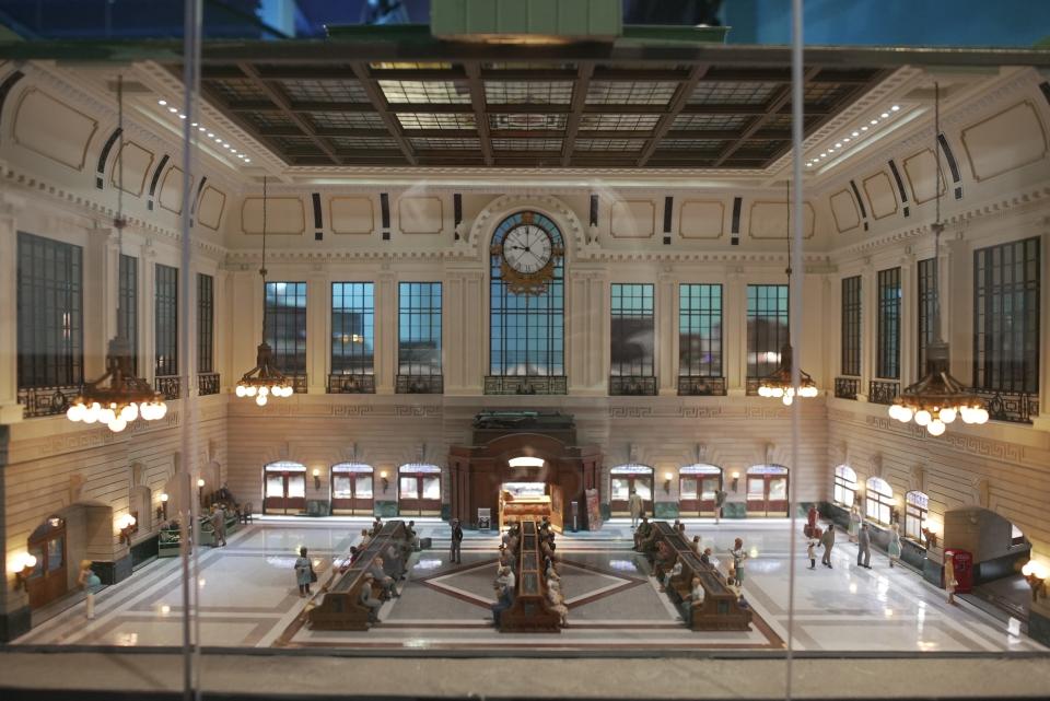 The Lackawanna Railroad station re-created in John Scully's model train set.