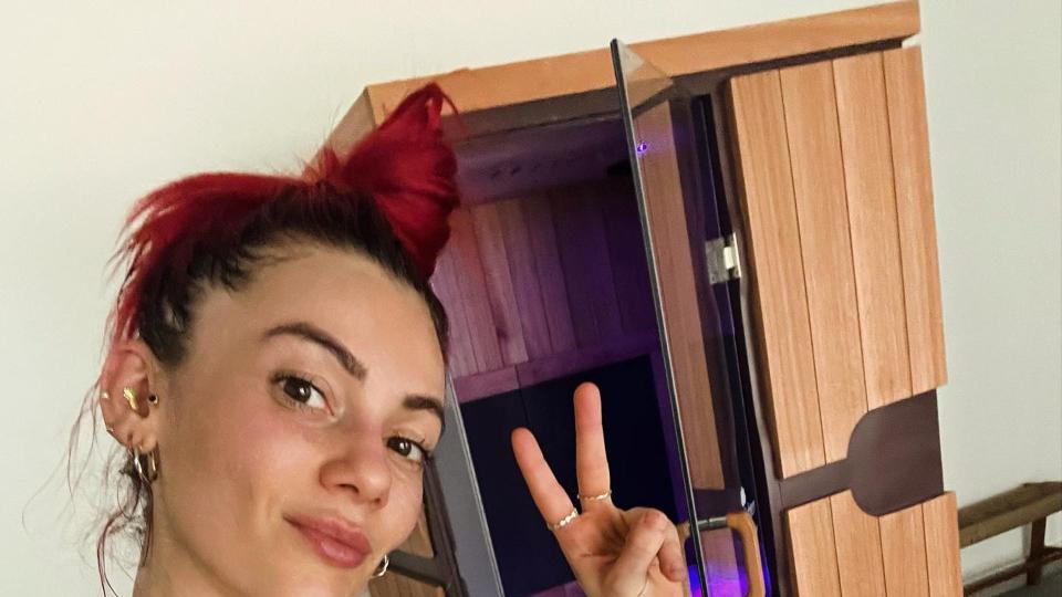 A photo of Dianne Buswell and her inafred sauna