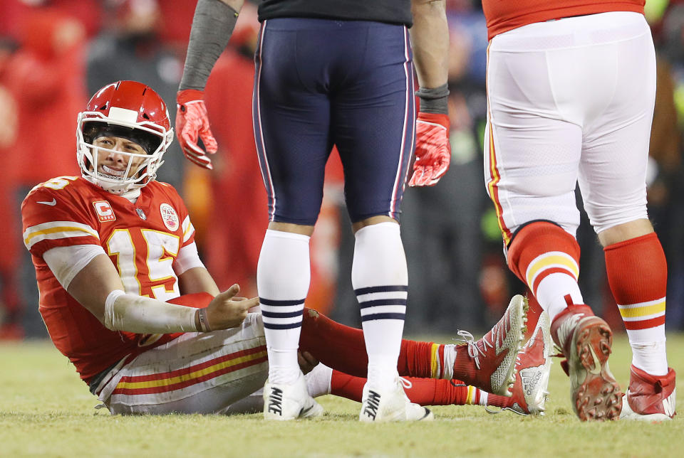 Patrick Mahomes showed his star power in the second half against the Patriots, although it wasn’t enough to get the Chiefs to their first Super Bowl since 1970. (Getty Images)