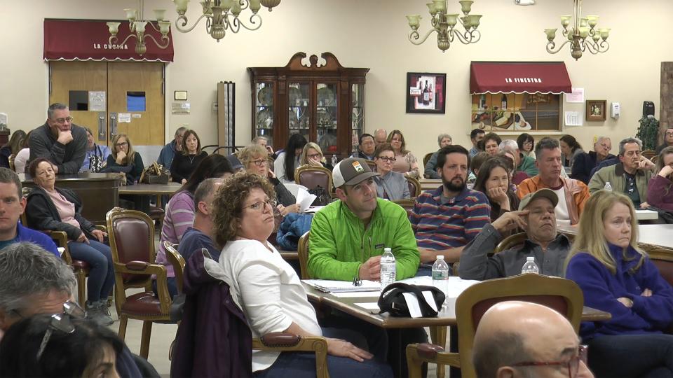 The crowd at April's Johnston Zoning Board meeting was large and determined to speak their piece before public officials.