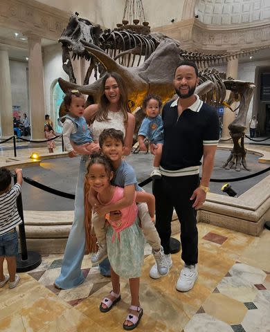 <p>Chrissy Teigen/Instagram</p> Chrissy Teigen, John Legend and their kids at the Natural History Museum