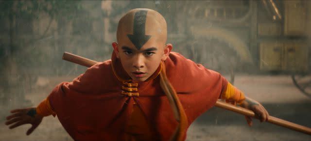 Courtesy of Netflix Gordon Cormier's Aang is on the offensive in 'Avatar: The Last Airbender'