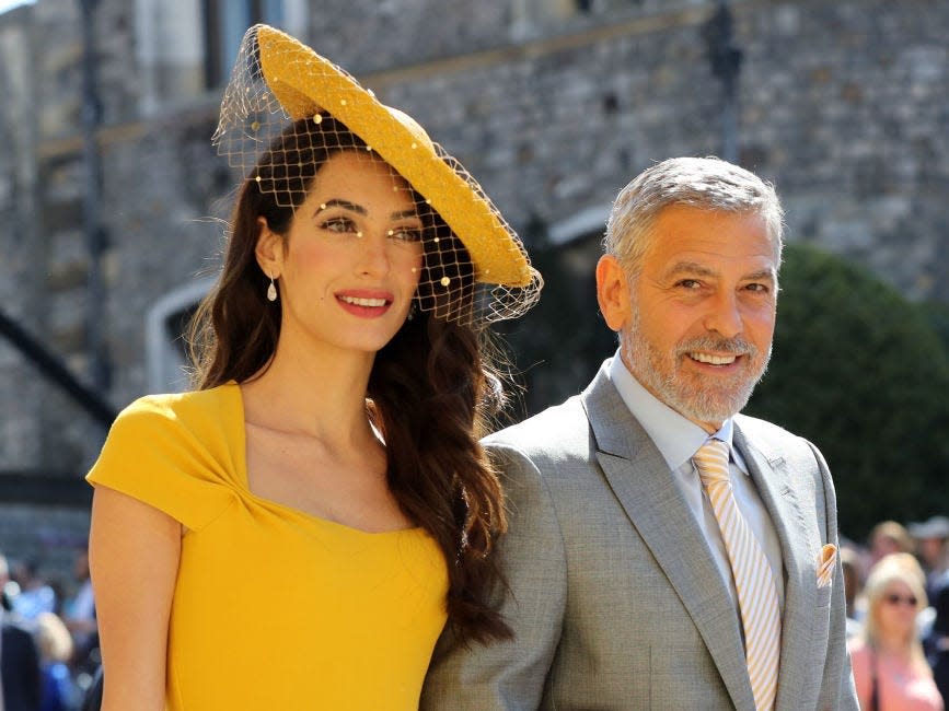 Amal and George Clooney at Meghan and Harry's royal wedding.