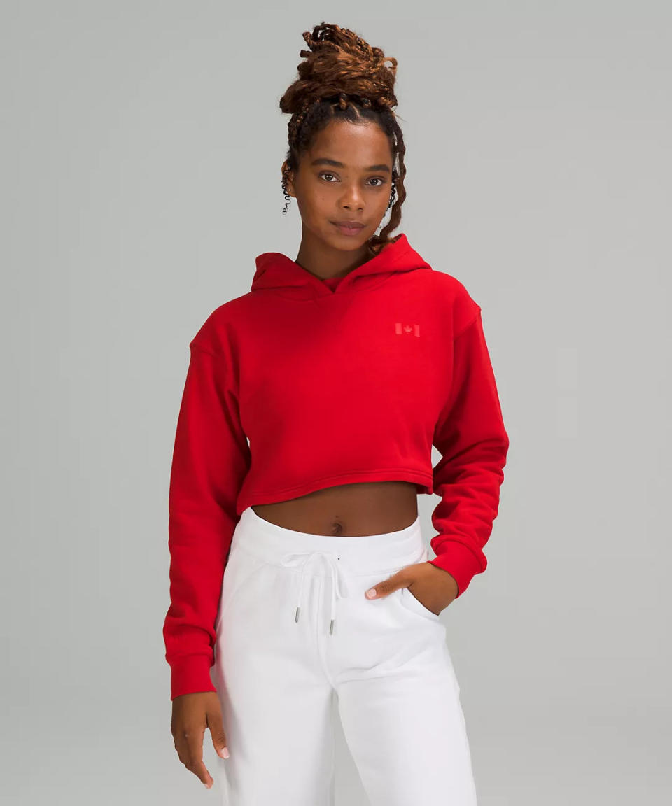 Team Canada All Yours Cropped Hoodie. Image via Lululemon.