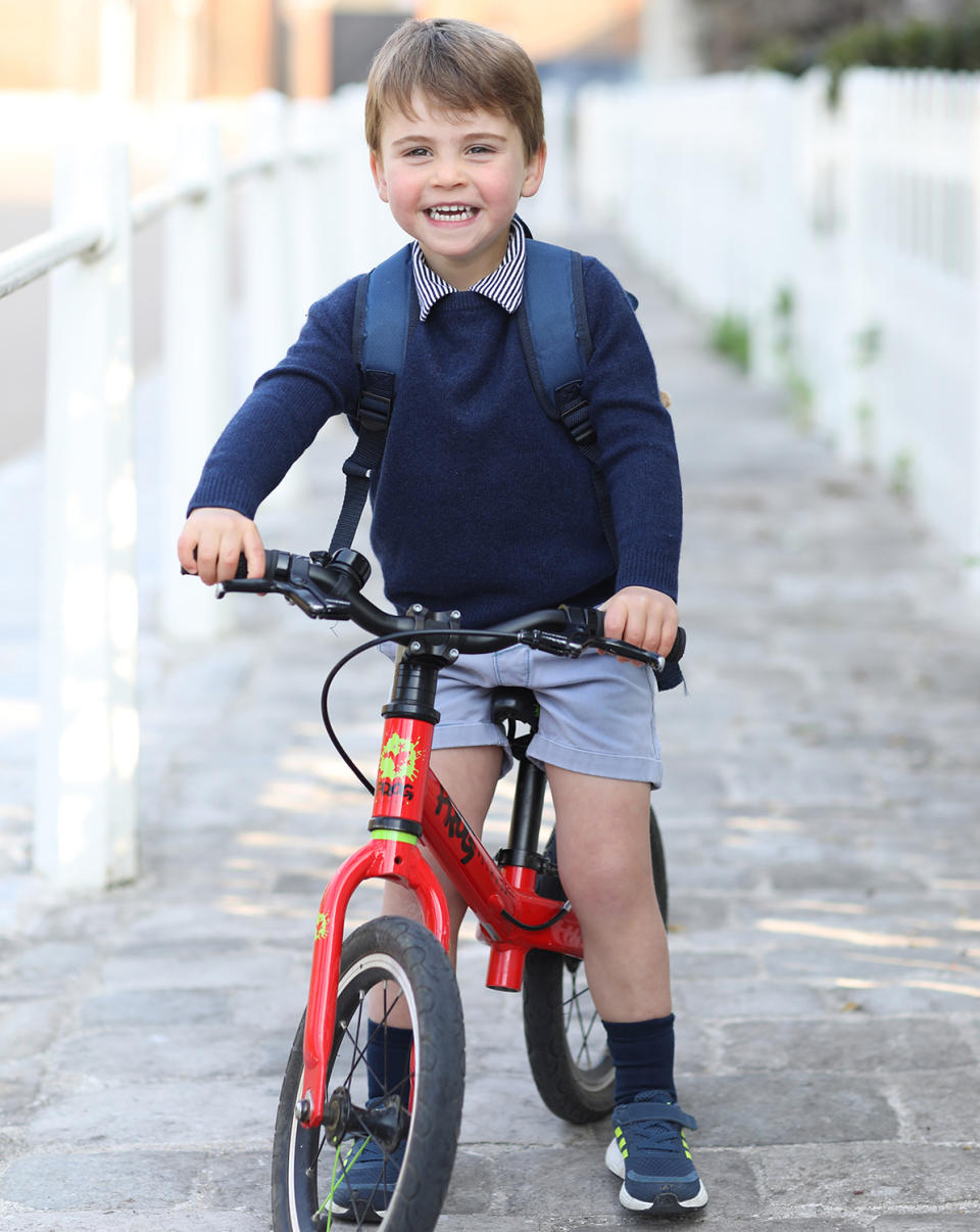 <p>The youngest of Prince William and Kate's three children is known for his giant smile and <a href="https://people.com/royals/prince-louis-trooping-the-colour-debut-buckingham-palace-balcony/" rel="nofollow noopener" target="_blank" data-ylk="slk:enthusiastic wave;elm:context_link;itc:0;sec:content-canvas" class="link ">enthusiastic wave</a>. </p>