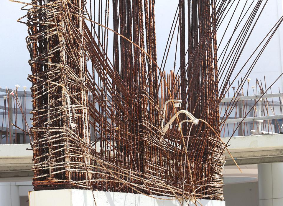 There is an abundance of rusted rebar on the condo tower construction site on State Road A1A at Oakridge Boulevard in Daytona Beach.