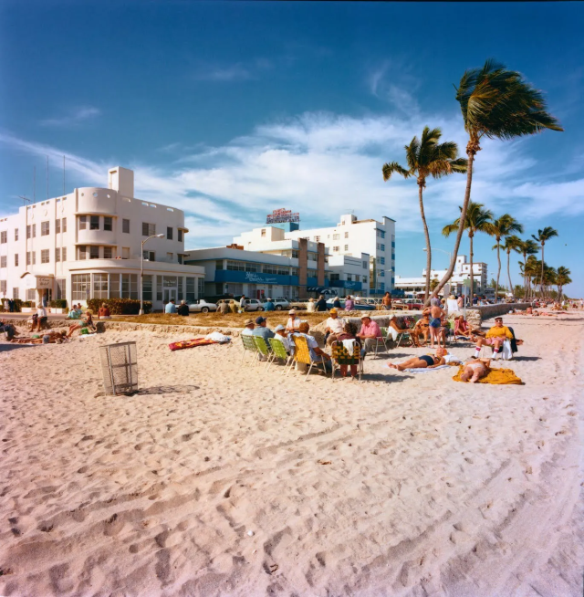 1953 South Beach Miami Florida Color Photograph