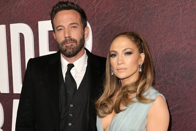 <p>Kevin Winter/Getty</p> Ben Affleck and Jennifer Lopez in Hollywood in December 2021