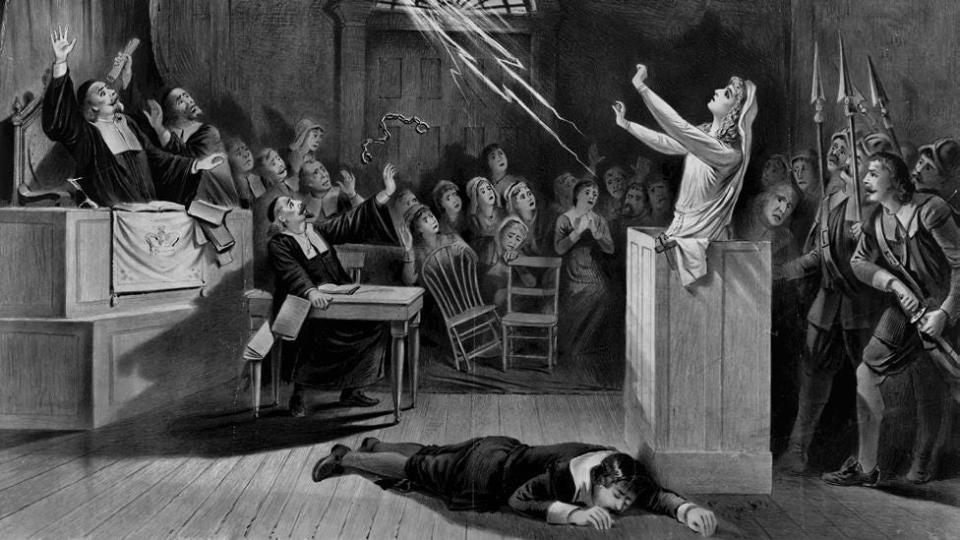 In 1692-93, the Salem witch trials resulted in the conviction and hanging of 19 people.