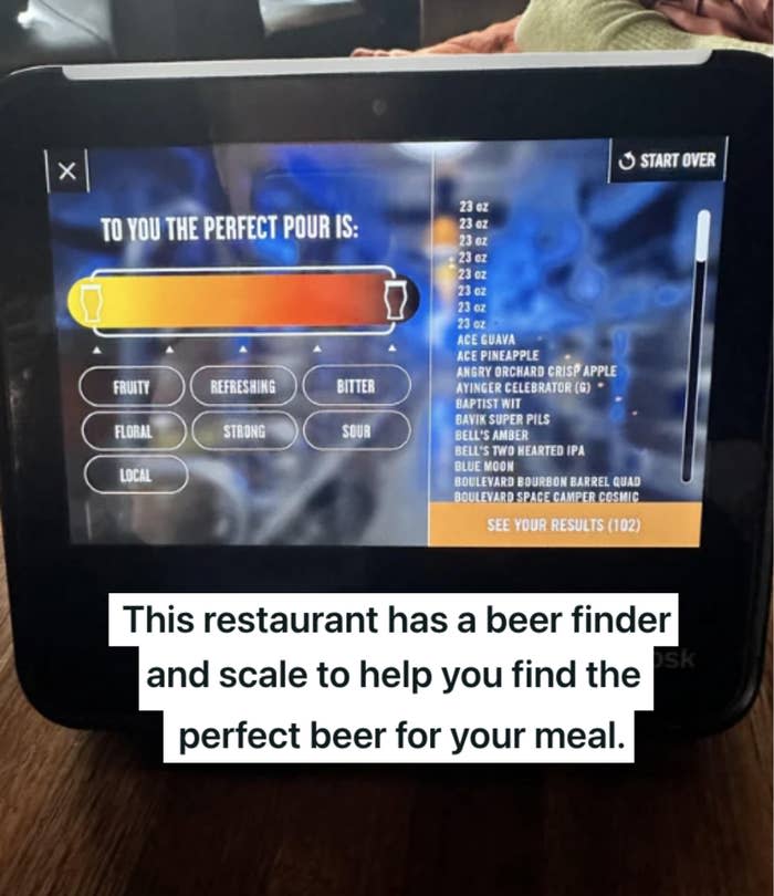 A beer finder screen