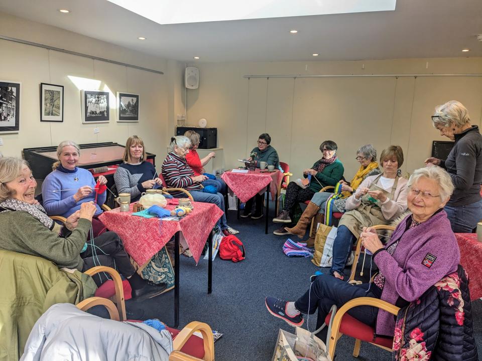 Residents of Broughton, Chester, have started knitting items for Ukrainians (Sue Stafford/PA)