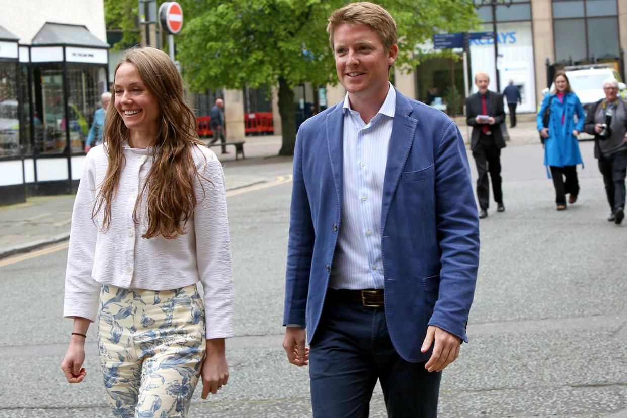 <p>Victoria Tetley / Grosvenor 2024</p> Olivia Henson and the Duke of Westminster on May 7, 2024