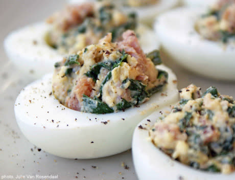 Green Eggs and Ham Deviled Eggs