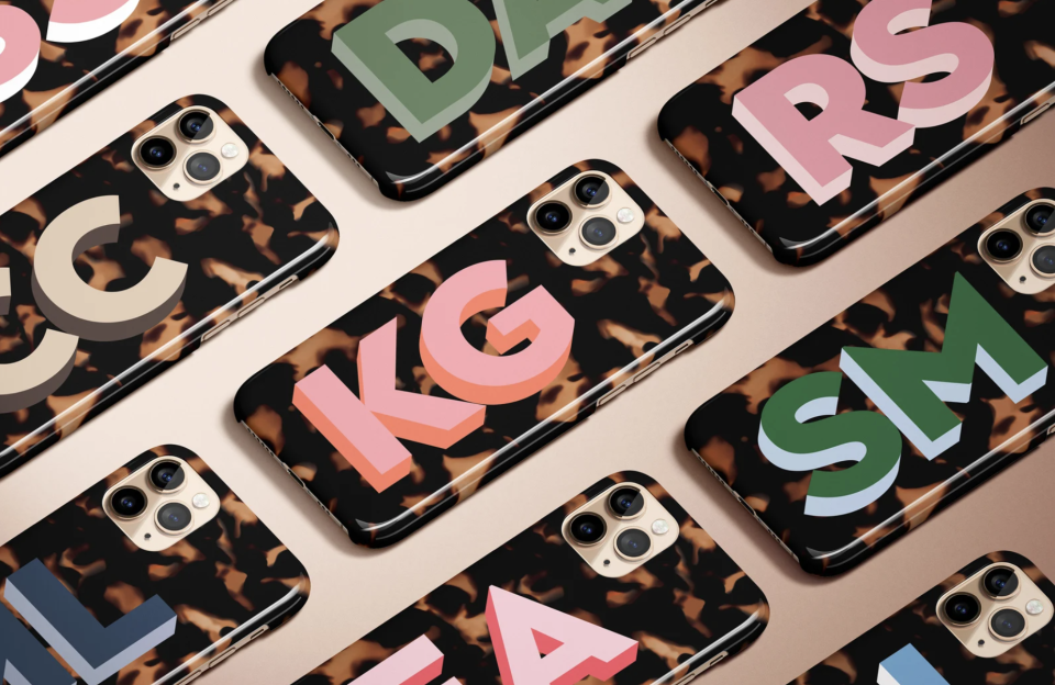 Personalised Large Initial iPhone Case with printed letters on phone cases (photo via Etsy)