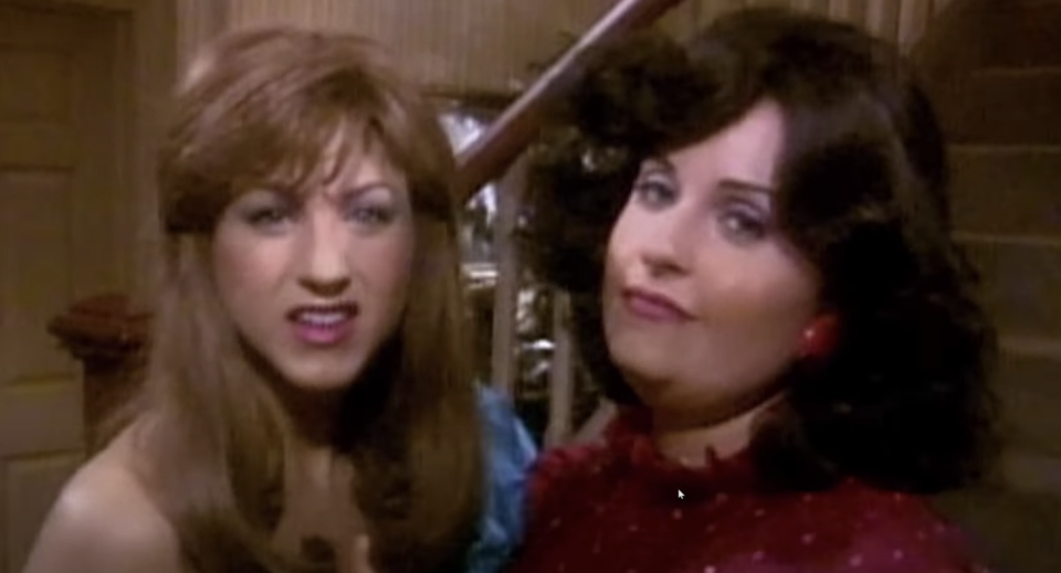 Rachel and Monica in the prom video