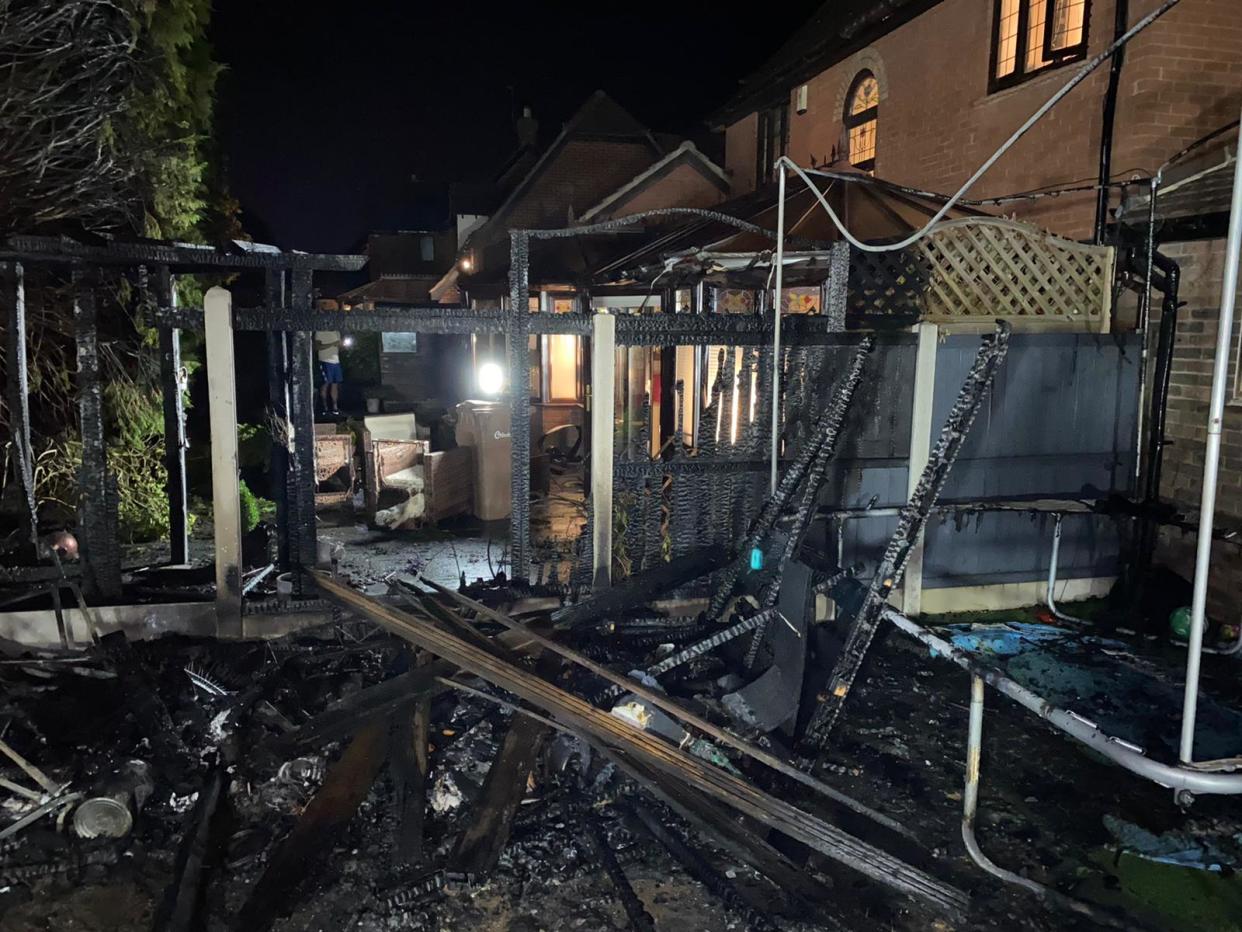 Some 15 houses were damaged as the fire ripped through gardens on Saturday night (Essex Fire & Rescue)