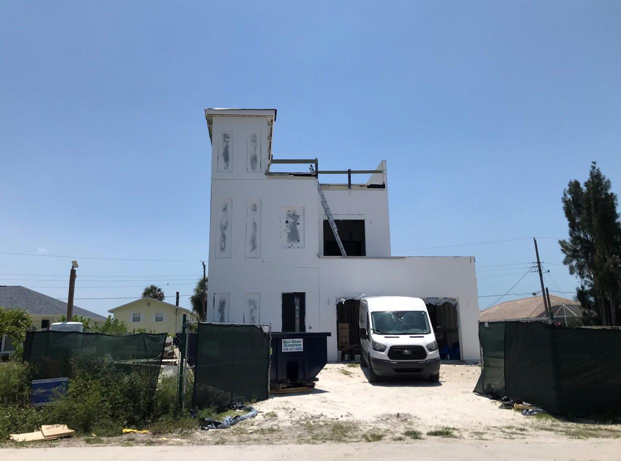 House under construction in North Naples.