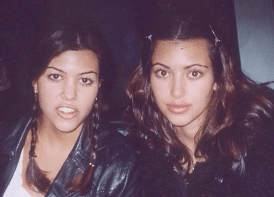 Kim shared a throwback photo where she and Kourtney were trying out the pencil-thin eyebrow look as teens. "It's the brows for me ..." Kim captioned the snapshot.