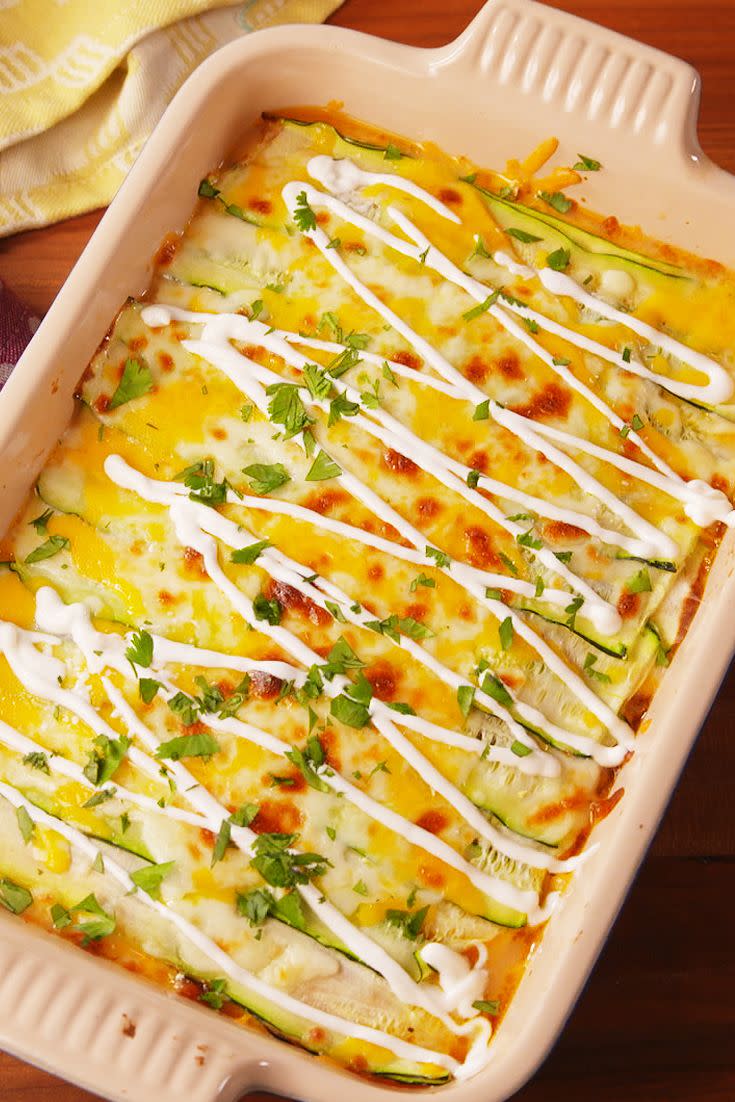 <p>So flavorful, you won't even notice the noodles are gone.</p><p>Get the recipe from <a href="https://www.delish.com/cooking/recipe-ideas/recipes/a53017/taco-zucchini-lasagna-recipe/" rel="nofollow noopener" target="_blank" data-ylk="slk:Delish;elm:context_link;itc:0;sec:content-canvas" class="link ">Delish</a>.</p>