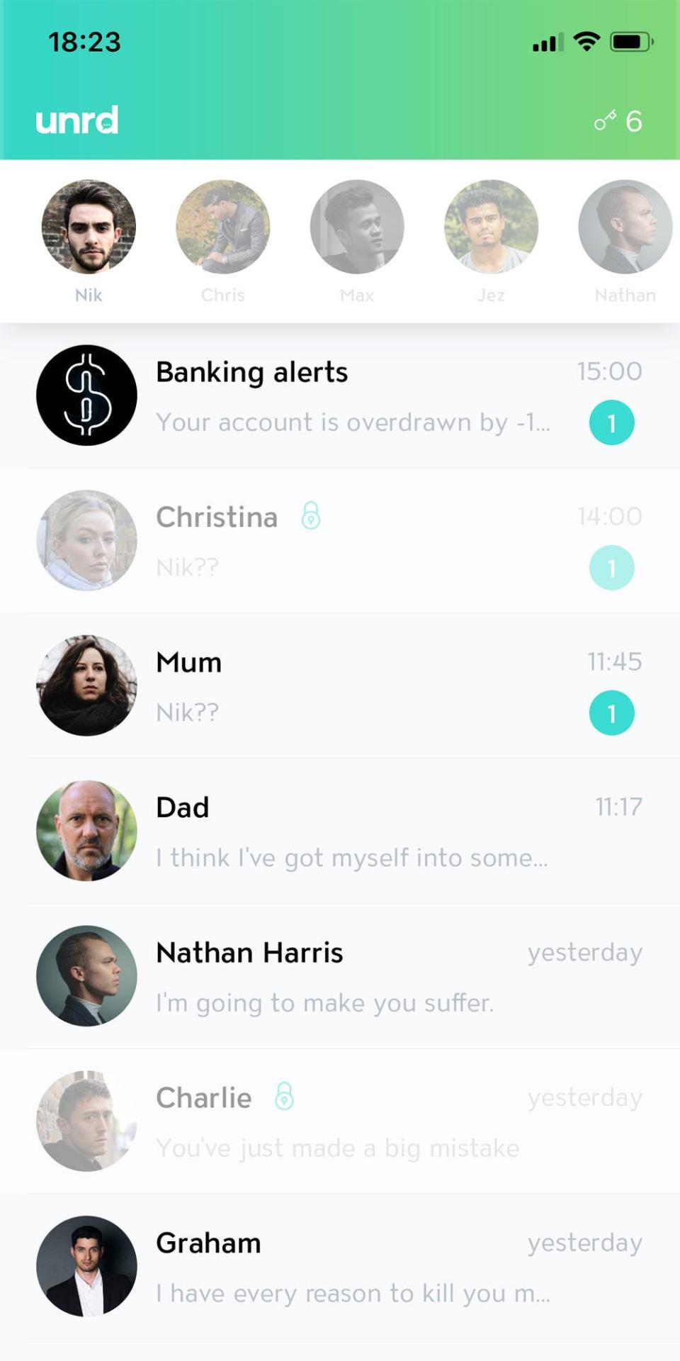 Unrd's stories play out in the character's WhatsApp inbox (Unrd)