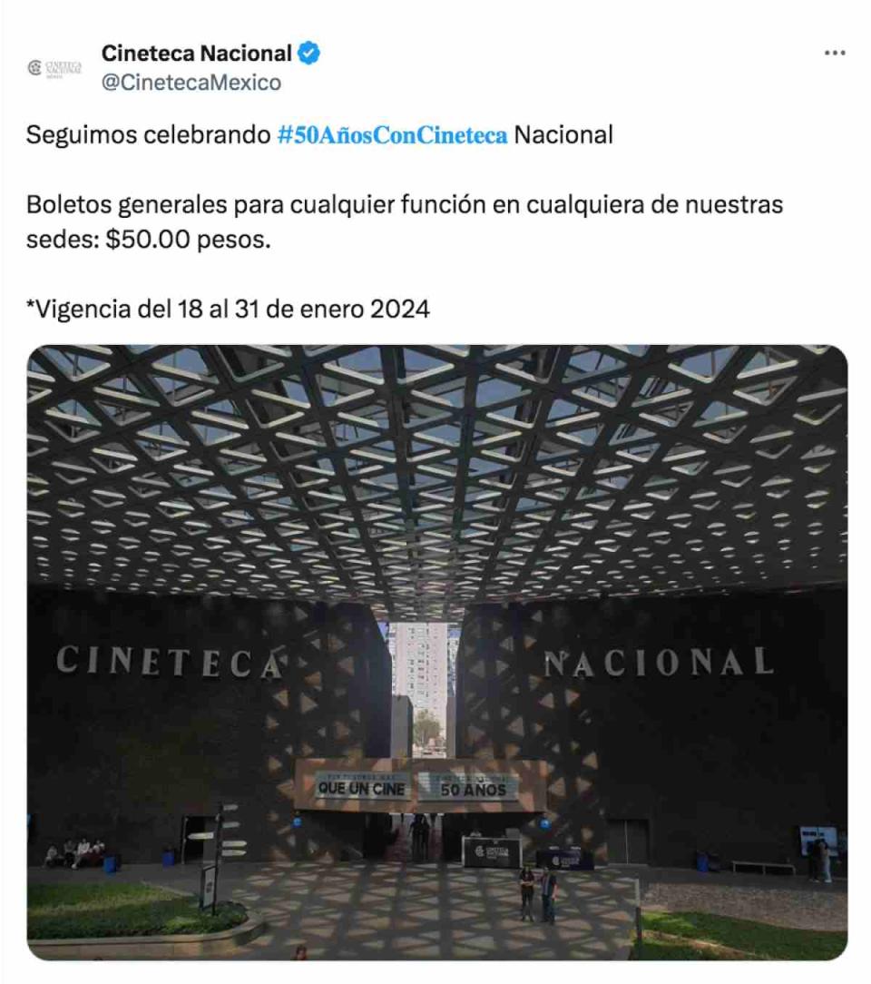 cineteca precio especial boletos