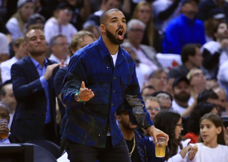 Drake is often rather outspoken from his courtside seat in Toronto. (Getty)